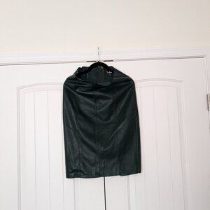 Lulu's midi faux leather hunter green skirt